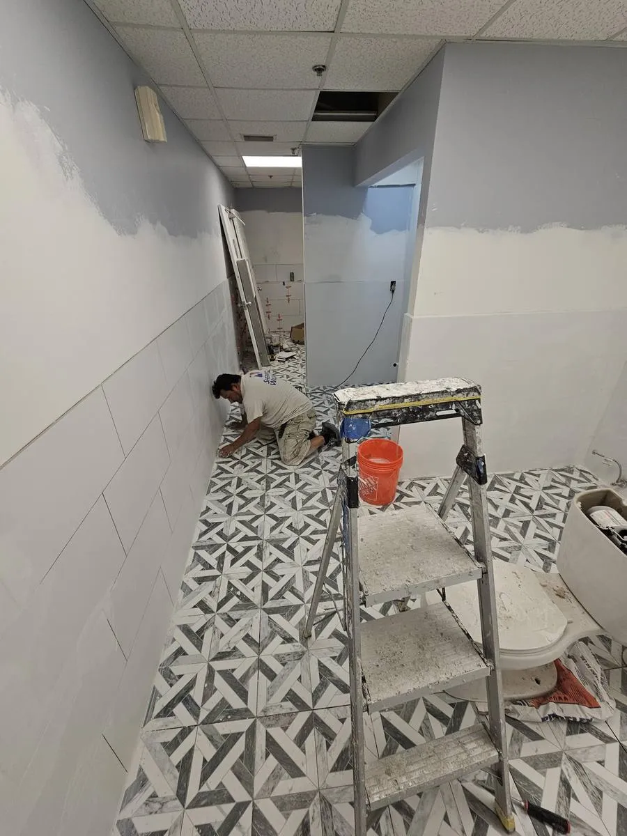 Restroom mid-renovation