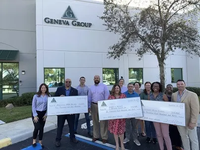 Geneva team presenting the 2021 Geneva Foundation grant checks