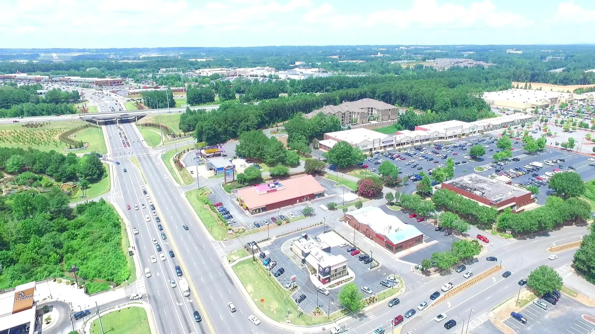 Home Center Village aerial, Marietta, GA — drone still