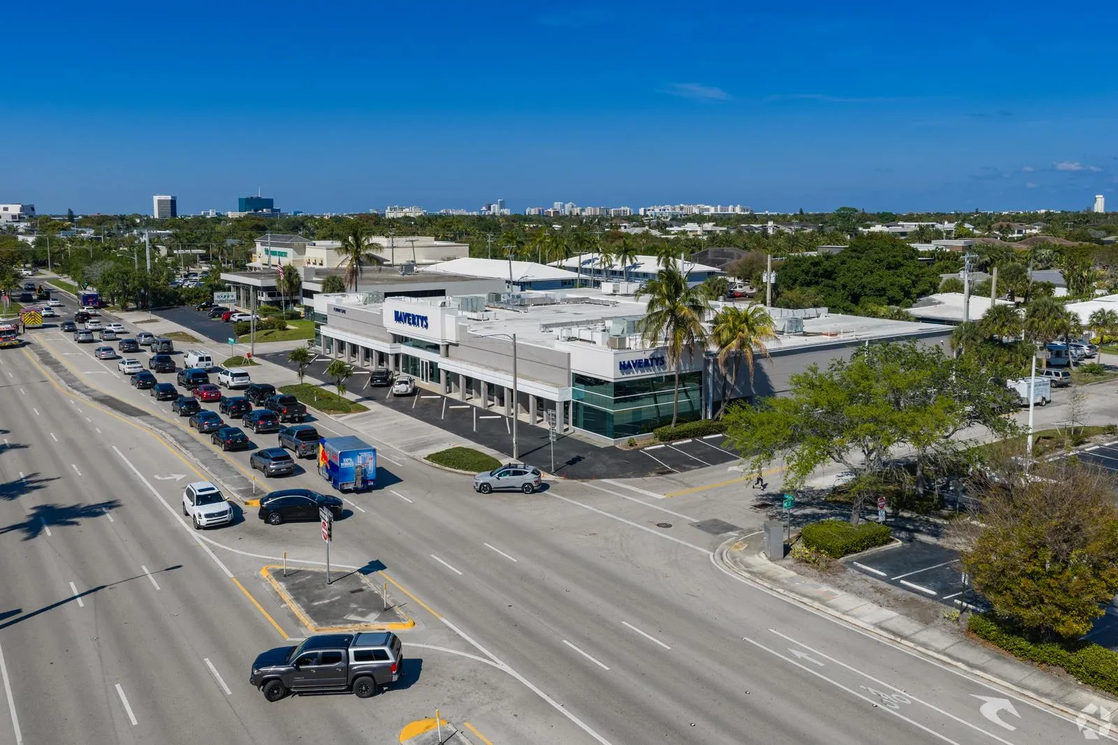 N. Federal Hwy retail aerial, Fort Lauderdale, FL